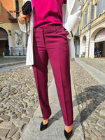 Pantalone elegante a sigaretta bordeaux Kartika