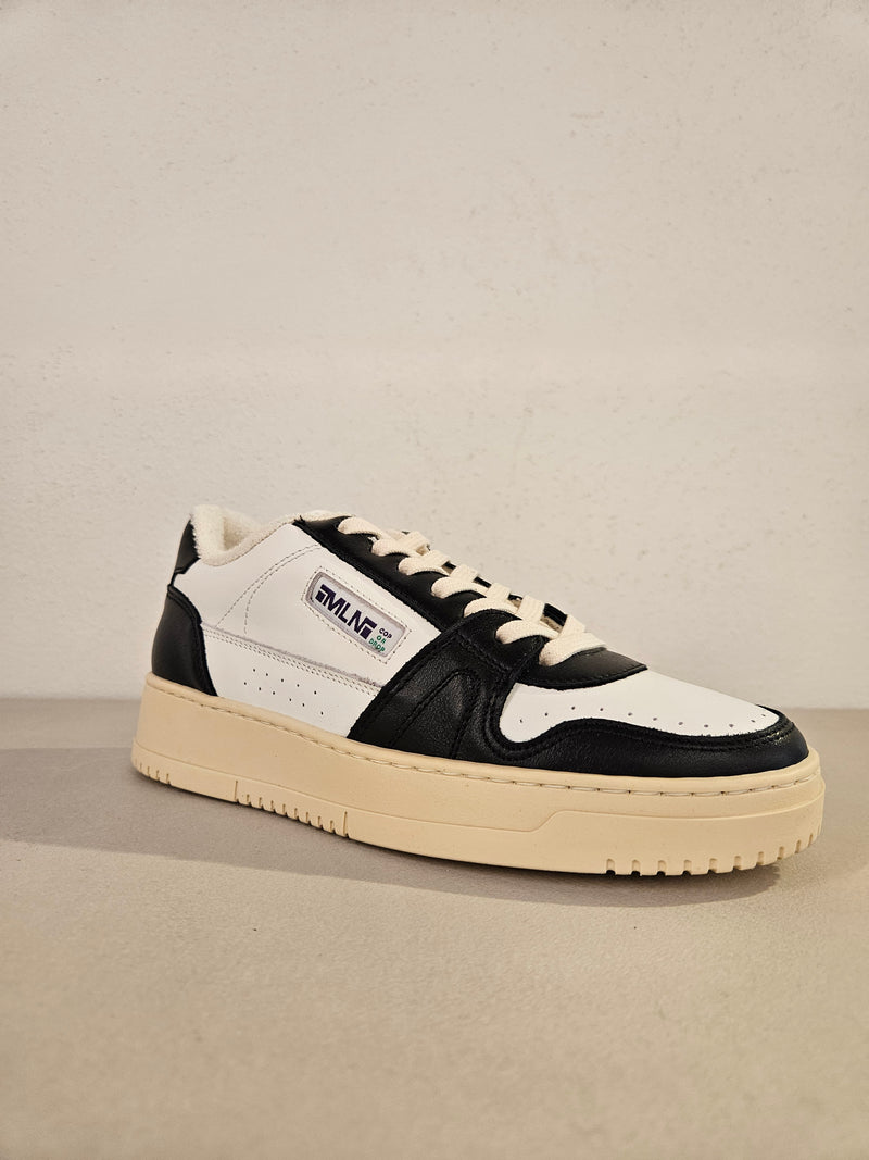 Sneakers in pelle logic nero.logic bianco.f.do nono carta