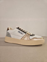 Sneakers in pelle  susy plat.bronzo-coky cdf.arg-logic bianco.f.do mono carta