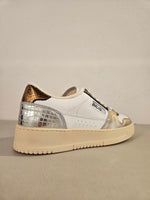 Sneakers in pelle  susy plat.bronzo-coky cdf.arg-logic bianco.f.do mono carta