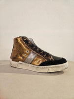 Sneakers in pelle logic nero.cav.leo spiga- susy bronzo