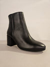 Stivaletto in pelle nera con zip laterale tacco 50