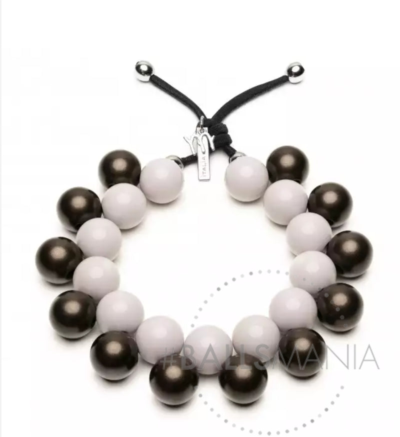 Collana ballsmania Combo balls grigio perla e corvino metal