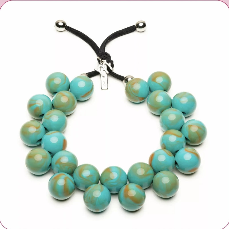 Collana ballsmania crazy turchese- caramello