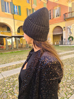 Blazer in paillettes nera Tensione In